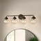 Designers Fountain Knoll 33in 4-Light Oil Rubbed Bronze Retro Modern Indoor Vanity Light with Clear Glass Shades 95904-ORB - alternate 2
